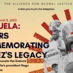 Cropped promotional poster for the 2023 delegation to Venezuela organized by the Alliance for Global Justice. Photo: Alliance for Global Justice.