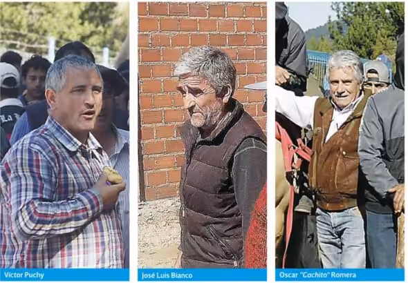 Victory Puchy (left), José Luis Bianco (center) and Oscar "Cachito" Romera (right). Photo: Tiempo Argentino.