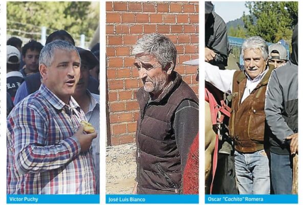 Victory Puchy (left), José Luis Bianco (center) and Oscar "Cachito" Romera (right). Photo: Tiempo Argentino.