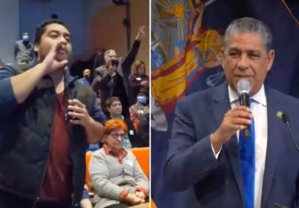 Journalist Jose Vega calling out 13th district Congressperson Adriano Espaillat. File photo.