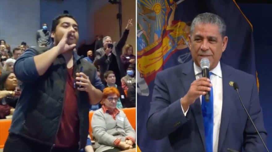 Journalist Jose Vega calling out 13th district Congressperson Adriano Espaillat. File photo.