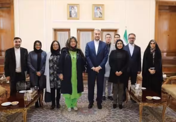 Iran's foreign minister Hosein Amir Abdolahian meets with delegates from Mauritania in Nouakchott. File photo.