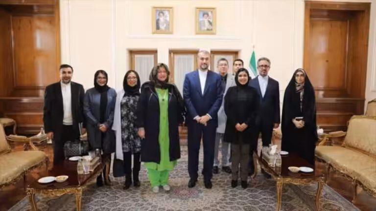 Iran's foreign minister Hosein Amir Abdolahian meets with delegates from Mauritania in Nouakchott. File photo.