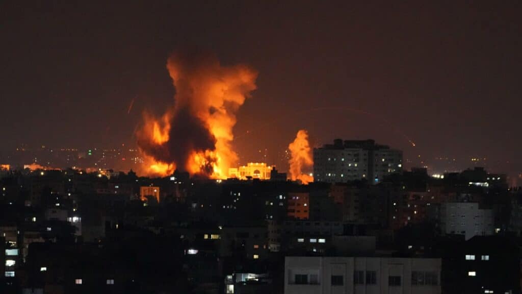 Most recent airstrikes on the Gaza Strip. Photo: WAFA