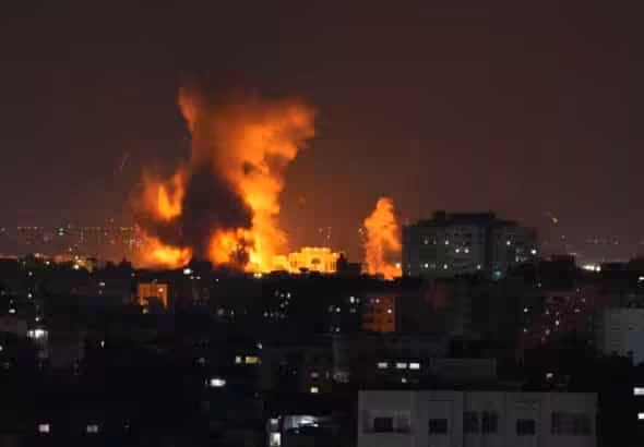 Most recent airstrikes on the Gaza Strip. Photo: WAFA