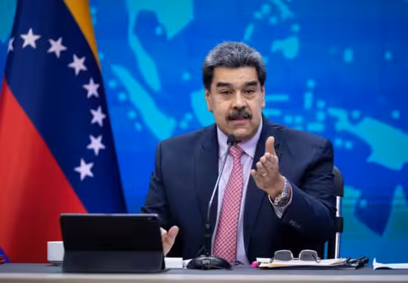 President Nicolás Maduro speaking at a press conference in late 2022. File photo.