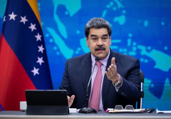 President Nicolás Maduro speaking at a press conference in late 2022. File photo.