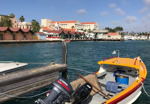 View of downtown Oranjestad, capital of Aruba, from a nearby marina. Photo: AFP.