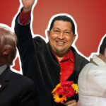 Photo composition showing Donald Trump (left), Hugo Chavez (center) and Rodrigo Duterte (right). Photo: Getty Images via BBC.