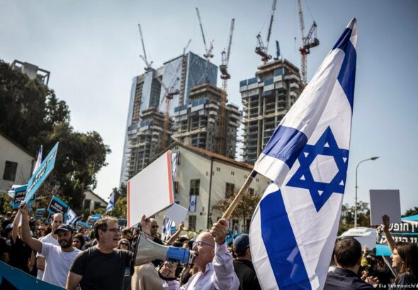 Palestinians have been excluded from recent Israeli demonstrations. Photo: Ilia Yefimovich/DPA images.