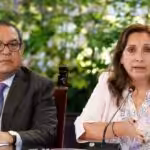 Peruvian Prime Minister Alberto Otárola and de-facto President Dina Boluarte. File photo.