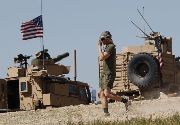 US occupation forces in Syria in April 2018. Photo credit: AP/Hussein Malla.