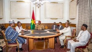 Foreign ministers of Burkina Faso, Mali, and Guinea hold a tripartite meeting in Ouagadougou, capital of Burkina Faso. Photo: Ministry of Foreign Affairs and International Cooperation of Mali.