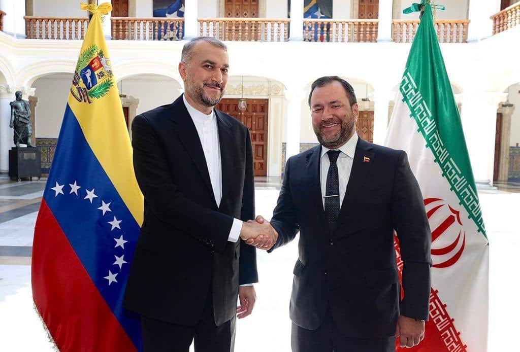 Minister of Foreign Affairs of the Islamic Republic of Iran, Amir Abdollahian (left) meeting with Venezuelan Foreign Minister Yván Gil (right). Photo: Twitter/@yvangil.