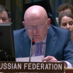 Russian ambassador to United Nations, Vasily Nebenzya, during special Security Council meeting. Photo: Twitter/@RussiaUN.