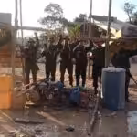 FANB personnel pose with materials seized from an illegal mining camp in Yapacana National Park, Amazonas state, Venezuela. Photo: Twitter/@hljohan.