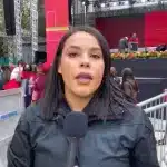 Kawsachun News journalist and editor Camila Escalante attending Lula's inauguration rally in Sao Paulo Brazil. Photo: Labour Outlook.