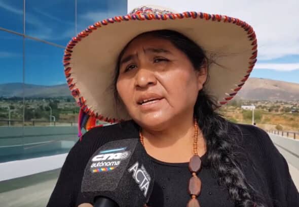 Lourdes Huanca Atencio, President of the Federation of Peasant, Artisan, Indigenous, Native and Salaried Women of Peru (FENMUCARINAP). Photo: Jero González/Cuzco, Perú.