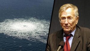 The wreckage of the Nord Stream pipelines (left), and journalist Seymour Hersh. Photo: Geopolitical Economy.
