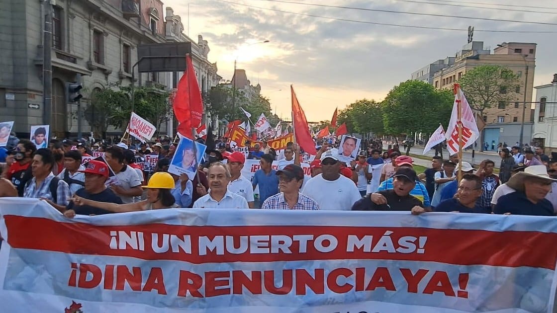 Protesters in Peru demand Boluarte's resignation. Photo: Twitter/@cgt_peru