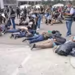 Police invade San Marcos University with armored vehicles and are arrests of indigenous campesinos and students protesting the Dina Boluarte regime. Photo: Kawsachun News/twitter.