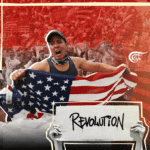 Photo composition showing a Cuban-American woman holding a US flag, calling for overthrow of the Cuban Revolution, and two hands holding up a sign reading "Revolution," describing US-backed color revolutions against anti-imperialist governments around the world. Photo: Al Mayadeen.