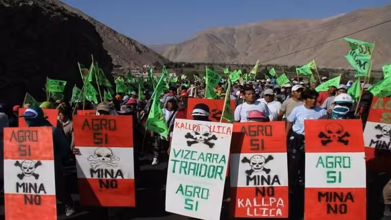 Protests begin against Tía María mining project. Photo: Diario Correo.