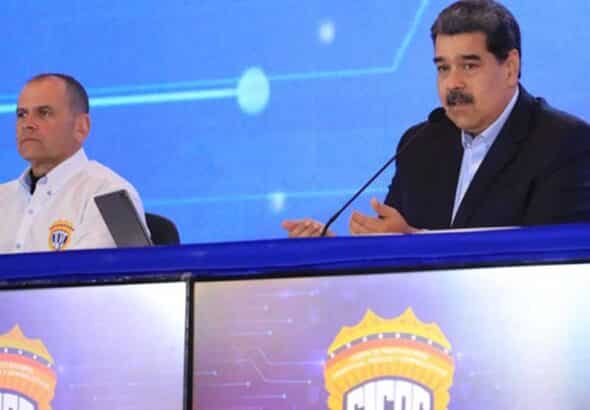 Venezuelan President Nicolás Maduro (right) and Interior Minister Remigio Ceballos (left) at a security event. Photo: Presidential Press.
