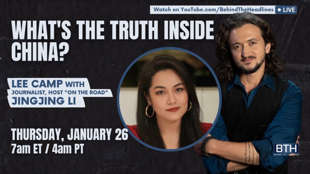 Lee Camp with journalist, host "On The Road" Jingjing LI. Photo: MintPress News.