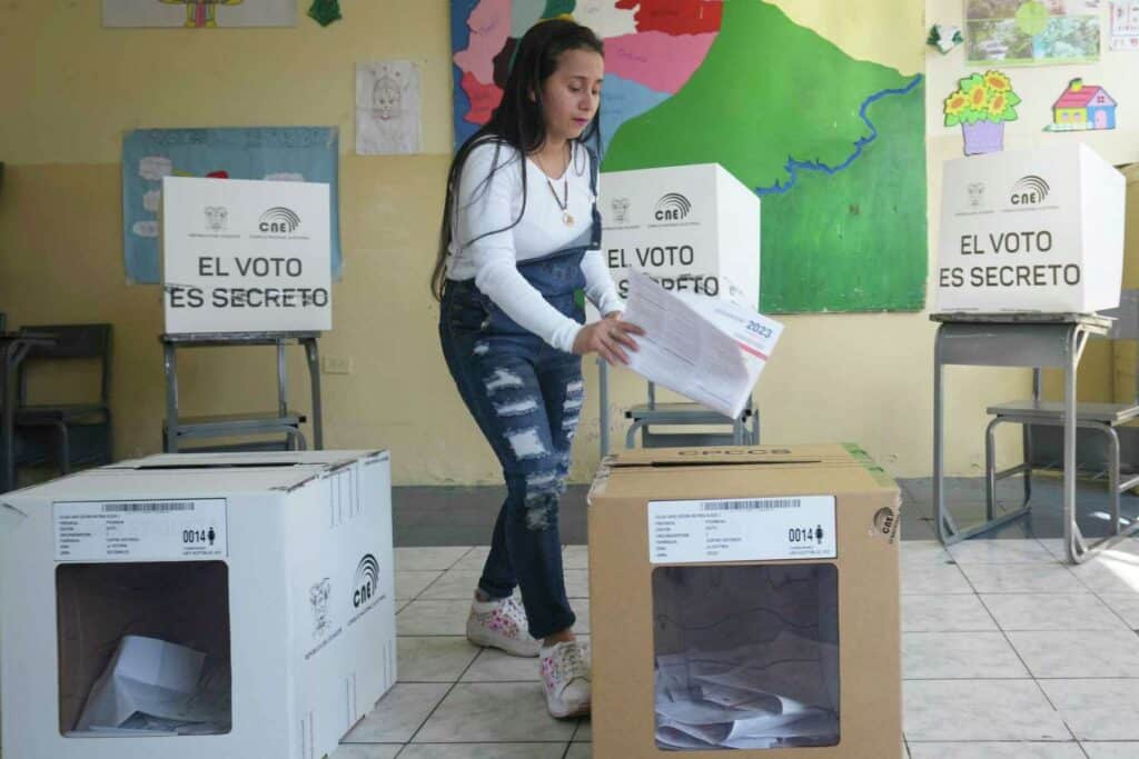 Young man voting in the referendum. File photo.