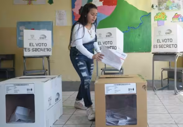 Young man voting in the referendum. File photo.