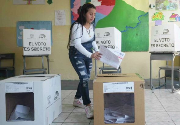 Young man voting in the referendum. File photo.
