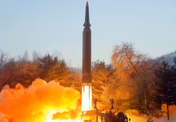 Hypersonic missile being tested by DPRK defense forces. Photo: KCNA via KNS.