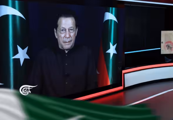 Former Pakistani Prime Minister and PTI Chairman, Imran Khan. Photo: Al Mayadeen.