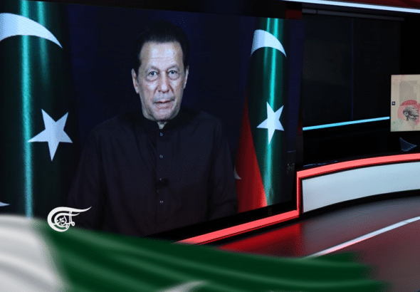 Former Pakistani Prime Minister and PTI Chairman, Imran Khan. Photo: Al Mayadeen.