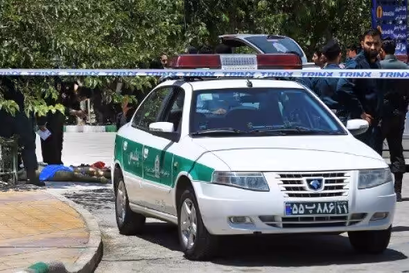 Iranian police securing a crime scene. Photo: IRNA.