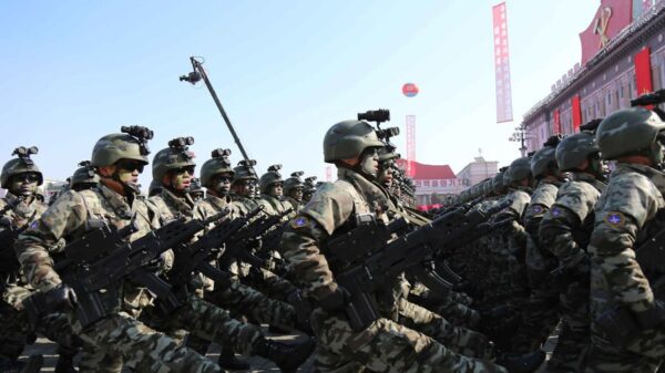 North Korean soldiers marching. Photo: RT.