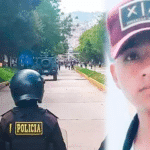 Photo composition showing the place where Peruvian repressive forces shot unarmed protester Rosalino Flores (left) at point blank, and a photo of Flores (right). Photo: Diario La Republica.