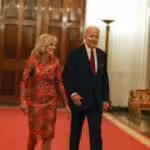 U.S. first Lady Jill Biden and President Joe Biden arrive for a reception celebrating Lunar New Year in the East Room of the White House on January 26, 2023 in Washington, DC. Photo: Getty Images/Anna Moneymaker/Getty Images.
