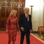 U.S. first Lady Jill Biden and President Joe Biden arrive for a reception celebrating Lunar New Year in the East Room of the White House on January 26, 2023 in Washington, DC. Photo: Getty Images/Anna Moneymaker/Getty Images.