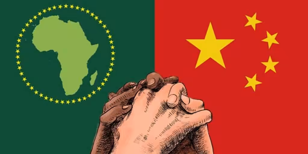 African Union (left) and China (right) over fists. Photo: Black Agenda Report.