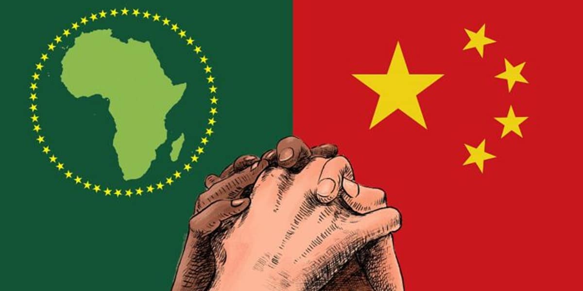 African Union (left) and China (right) over fists. Photo: Black Agenda Report.