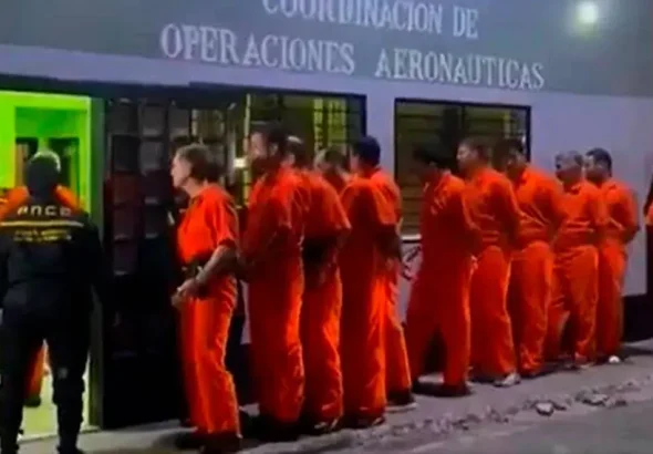 Detainees in the PDVSA-Crypto corruption case waiting to be charged for different crimes. Photo: VTV video footage capture.