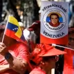 Venezuelans rally in Caracas demanding freedom for diplomat Alex Saab, who is currently illegally detained in the US and requires urgent medical attention. Reuters/Leonardo Fernández Viloria.