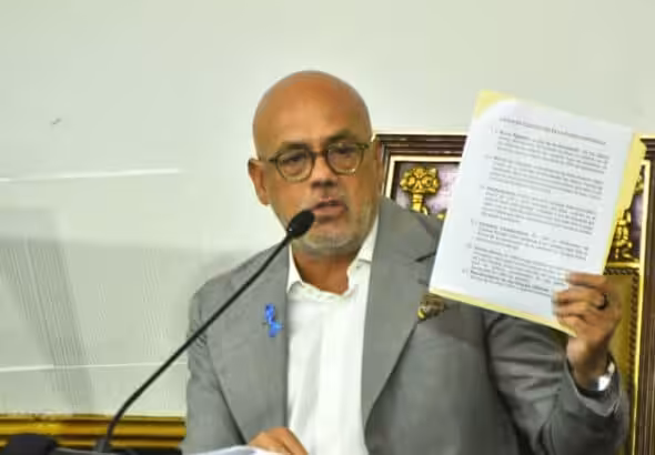 President of the Venezuelan National Assembly, Jorge Rodríguez. Photo: Twitter/@NoticiasBqto.