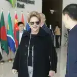 Dilma Rousseff, new president of BRICS' New Development Bank (NDB), arriving at the headquarters in Shanghai, China, marking the official beginning of her term. Photo: Twitter/@NDB_int.