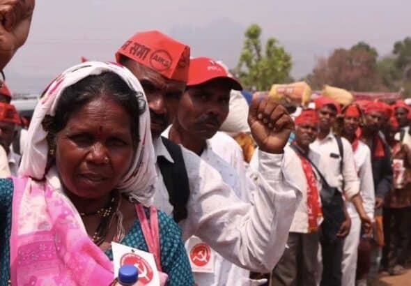 Farmers in the Indian State of Maharasthra who held a long march. Photo: Mohit Sauda.