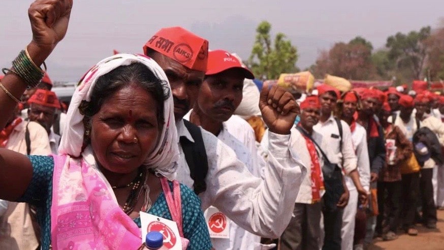 Farmers in the Indian State of Maharasthra who held a long march. Photo: Mohit Sauda.
