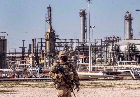 A member of the US occupation forces in Syria’s oil-rich eastern province of Dayr al-Zawr. Photo: AFP.