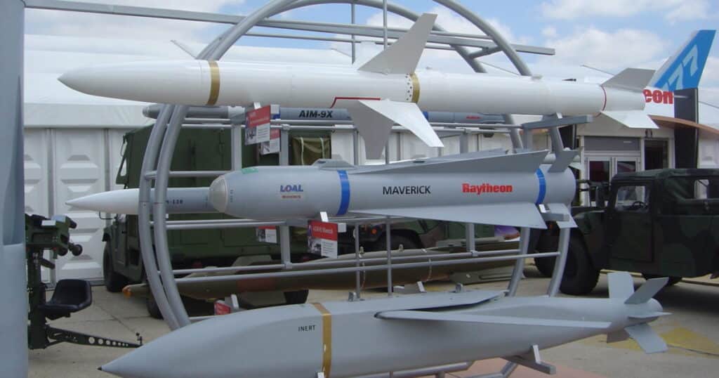 Raytheon missiles on display. Photo: Wikimedia Commons/David Monniaux.